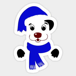 Dog In Santa Attire Sticker